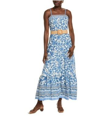 Taylor Women's Printed Maxi Dress in blue tones, 100% cotton,M Price to Sell